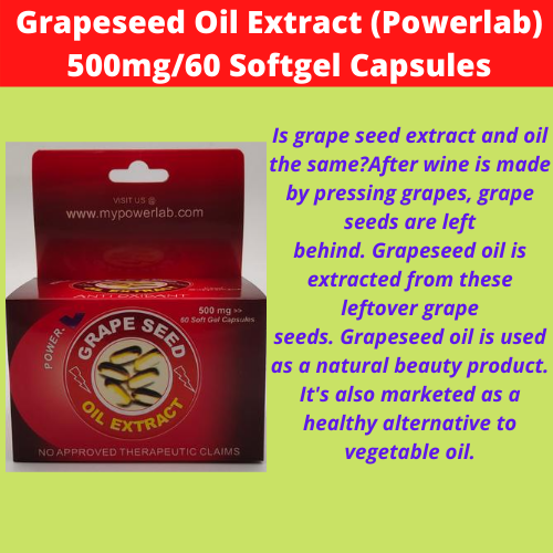 PowerLab PowerV Grape Seed Oil Extract 500mg / 60 Softgels per box