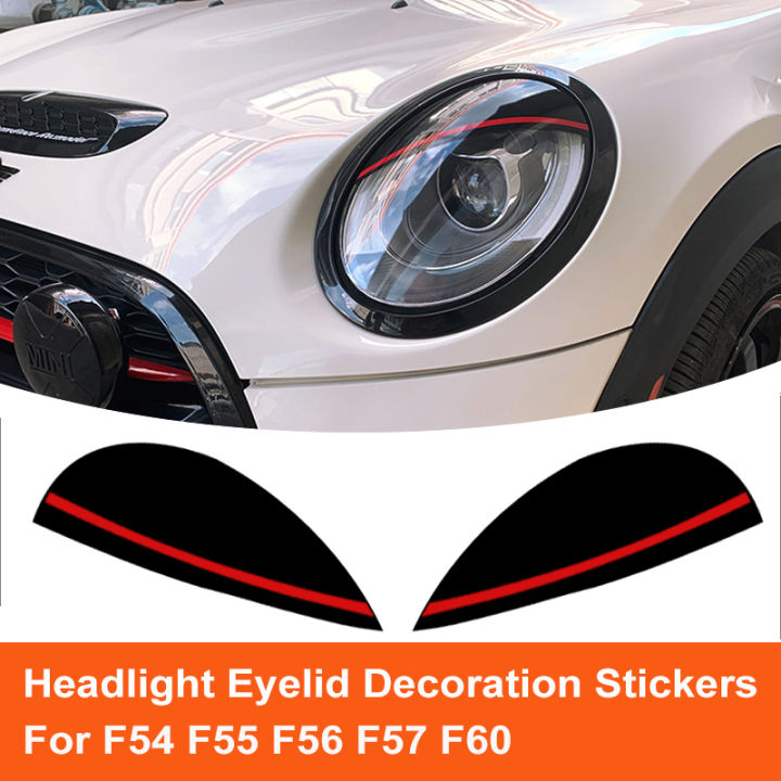 Car Headlight Eyelid Light Eyebrow Lamp Decoration Stickers For Mini Cooper  S Clubman F54 F55 F56 F57 F60 Countryman Accessories