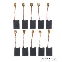 10Pcs Graphite Copper Motor Carbon Brushes Kit For Angle Grinder 6*16*22mm Rotary Tool Parts Accessories