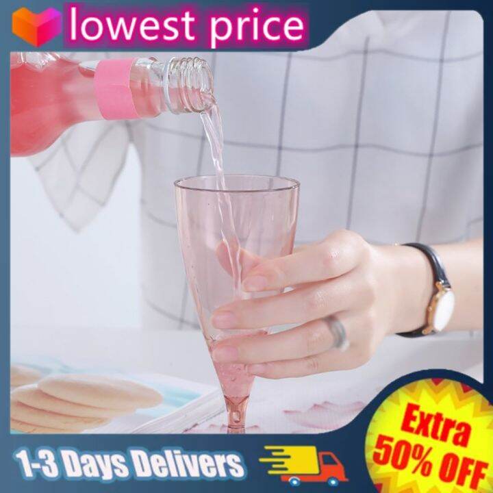 (COD) Portable Travel wine glass set creative plastic beer drink juice