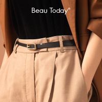 HOT★BeauToday เข็มขัดผู้หญิงหนังวัวแท้หนังหนังแคบโลหะหัวเข็มขัดผู้หญิงกางเกงยีนส์ฤดูร้อน Designer เข็มขัด Handmade 91007