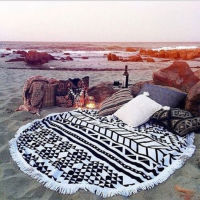 750gram Summer Large Microfiber Round Beach Towel Picnic Mat Blanket Thick Mandala Swimming Pool Beach Towels serviette de plage