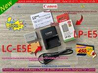 Canon LP-E5 แบตเตอร์รี่ &amp; แท่นชาร์จกล้อง Canon 450D 500D 1000D, Rebel XSi XS T1i, Kiss F X2 X3, DS126181 DS126191 มือ 1