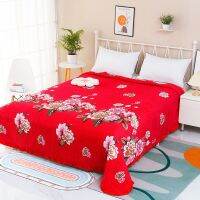 【Ready】? Crystal velvet bed cover quilting technology double-layer padded single-piece three-piece set winter blanket tatami cover plus velvet bed sheet