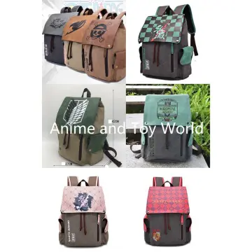 Anime Boys Girls Students 3 Pcs/Set Backpack Demon Slayer School Bag  Backpack Satchel Messenger Bag Pen Bag Gift (#10)