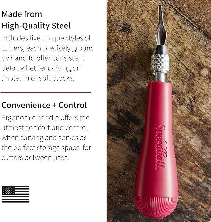 Speedball Linoleum Cutter Kit Assortment 1 Linocut Carving Tools for