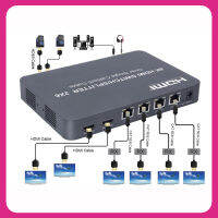 4K 2x 6เครื่องกระจายสัญญาณ HDMI 1080P เสียงตัวแปลงวิดีโอ4 RJ45อีเทอร์เน็ต CAT6สายเคเบิลพ่วง100เมตรขยายแล็ปท็อปไปยังจอทีวี