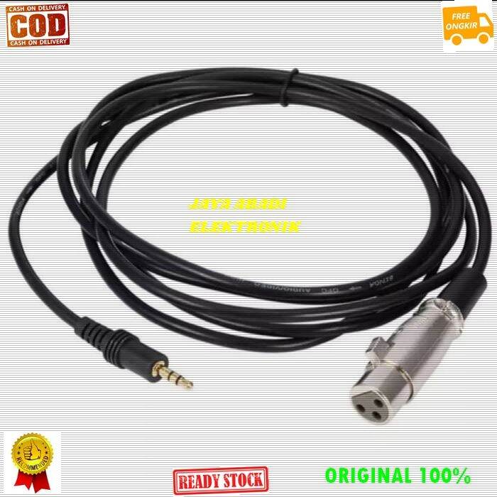 G419 ORI 100 kabel mic jack 3.5 mm 2 meter stereo jek 3,5mm mik mini