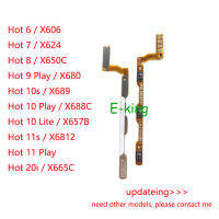 สำหรับ Infinix Hot 6 7 8 9 10 10S 11 11S 12 20i Play Lite ปุ่มปรับระดับเสียงปุ่ม Flex Cable Repair Parts