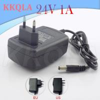 QKKQLA AC DC 24V 1A 1000ma Power Adaptor 110V 220V Converter Adapter DC24V Wall Charger Supply US EU Plug 24W Switch 5.5*2.1mm