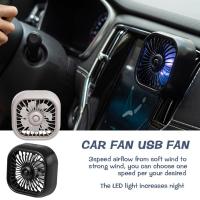 Car Fan USB Fan Air Outlet Small Cooling Air Fan With Car Light Powerful LED Supplies Z9C3