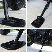 ：》{‘；； Motorcycle Bike Kickstand Side Kick Stand Pad Plate Base For Yamaha Honda Harley