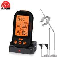 Termometer Daging Digital Nirkabel Termometer Pemanggang Barbekyu Makanan Memasak Jarak Jauh dengan Probe Ganda untuk Oven Perokok BBQ