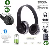 Tai nghe chụp tai không dây có míc Kết Nối Bluetooth 4.1 Dùng Cho Điện Thoại Máy Tính hỗ trợ thẻ nhớ và dây 3.5mm