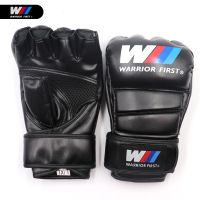 Half Finger Boxing Gloves PU Leather MMA Fighting Kick Boxing Gloves Karate Muay Thai Training MMA Gloves S/L Size