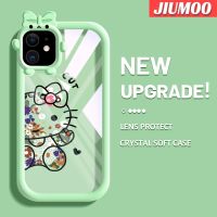 เคส JIUMOO สำหรับ iPhone 11 Pro 11 Pro Max เคสโทรศัพท์กันกระแทกแบบใสนิ่มลายการ์ตูน Hello Kitty สีสันสดใสเคสซิลิโคนป้องกันเลนส์กล้องลาย Monster น้อยน่ารัก