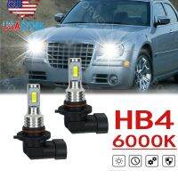 2X 9006 HB4ชุดไฟหน้ารถมอเตอร์ไซค์แบบ LED ไฟต่ำซ่อนสีขาวสำหรับ Chrysler Sebring 2007-2010 300C 2005-2009คาดิลแลเดอวีล2000-2005