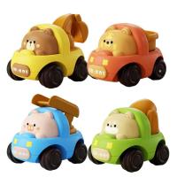 Animal Push Car Toy Animal Pull Back Toys Friction Powered Construction Cars Excavator Stir Car And Ladder Car For Easter Fillers fashion