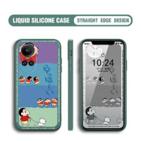 เคส GGK สำหรับ OPPO Reno10 Pro 5G เคสการ์ตูนตลกสีเทียน Shinchan เคสโทรศัพท์ดั้งเดิม Pokémon สแควร์ปลอกซิลิโคนน้ำคลุมทั้งหมดเคสป้องกันทนแรงกระแทกกล้อง