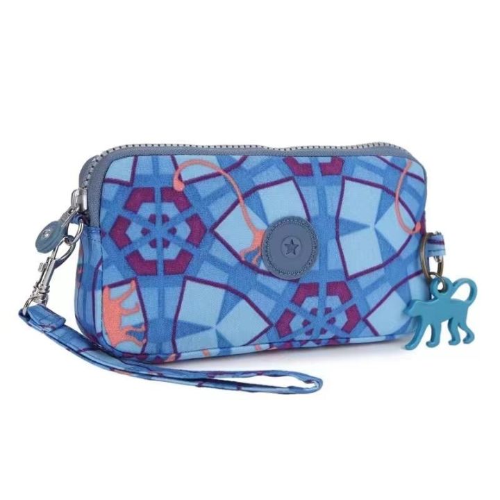 kipling-ยุโรปและอเมริกาสำหรับผู้หญิงกระเป๋าใส่เหรียญลำลอง-kipling-ผ้าใบกระเป๋าคลัทช์เรียบๆกระเป๋าลิงกระเป๋าใส่บัตรเครื่องประดับ