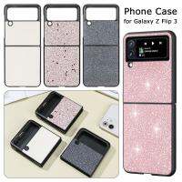 OKDEALS เคสป้องกันหนัง PU + ประกายแสงเพชรแวววาว PC สำหรับฝาพับ Samsung Z 3เคสโทรศัพท์