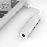 ZIAAN 1000 Mbps สำหรับแล็ปท็อป USB 2.0สายแยกสัญญาณ USB เชื่อมต่ออุปกรณ์คอมพิวเตอร์ USB ฮับ3.0เครือข่ายกิกะบิตการ์ดเน็ตเวิร์กอะแดปเตอร์ Type C เพื่อ Rj45 RJ45อะแดปเตอร์ HUB Ethernet