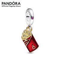 Pandora Gold Red envelope sterling silver and 14 gold plated dangle with synthetic ruby, clear cubic zirconia and red enamel เครื่องประดับ   จี้ชาร์ม ชาร์มสีทอง สีทอง ชาร์มทอง ทอง ชาร์มสร้อยข้อมือ ชาร์มแพนดอร่า แพนดอร่า