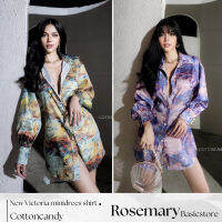 New Victoria minidrees shirt?เดรสเชิ้ต ภาพพิมพ์ลาย เสื้อใส่สบายไม่ร้อน ต้องจัด งานป้าย cottoncandy #Rosemary Basicstore