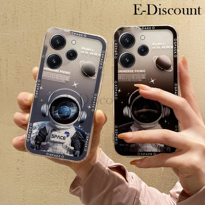 เคสโทรศัพท์ใหม่สำหรับ Redmi 12ฝาครอบคู่นักบินอวกาศนิ่มลายการ์ตูนซิลิโคนโปร่งใสป้องกันการหล่นสำหรับ Xiaomi Redmi 12กรณี