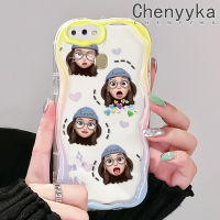 เคส Chenyyka สำหรับ OPPO A11K A7 A5s A12s A12เคสยอดนิยมลายอิโมติคอนเด็กผู้หญิงสีสันสดใสขอบเนื้อครีมเคสนิ่มเคสโทรศัพท์โปร่งใสกันกระแทกเคสใสซิลิโคน