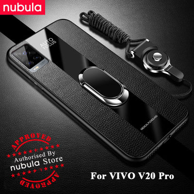 NUBULA For VIVO V20 Pro (6.44)inch Casing PU Leather Case Soft Edge Shockproof Back Cover hp VIVO V20 Pro Cellphone Case With Holder Lanyard Magnetic Bracket For VIVO V20 Pro
