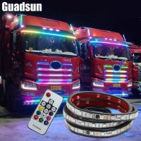 Led 24V Truck Light Strips RGB Flexible Colorful Atmosphere Lamp Light Warning Light Strip Streamer Lamp DRL 1M 1.5M 2M Remote Bulbs  LEDs HIDs