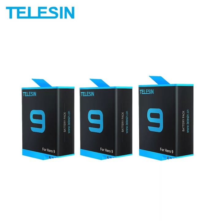 telesin-gopro-hero-12-11-10-9-battery-1750mah-3-ก้อน-triple-charger-box-kit-for-gopro-9-10-11-12-พร้อมที่ใส่เมมโมรี่-ยี่ห้อ-telesin-gopro-hero-9-10-11-12-black