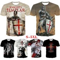 2023 In stock Knights Templar 3D Print T-shirt Anime cosplay Mens Casual Summer Short Sleeve，Contact the seller to personalize the name and logo