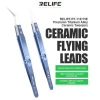 1Set RELIFE RT-11E RT-15E Tweezers Tool For Circuit Board Digital Electronics Repair Titanium Alloy 0.007Mm Flying Wire Tweezer