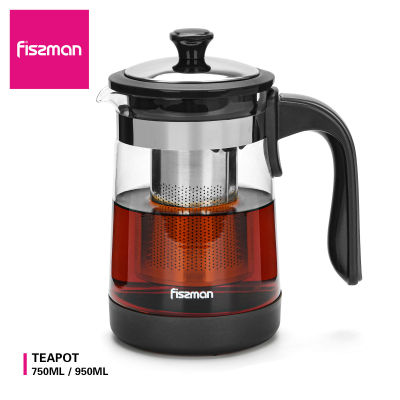 Fissman Borosilicate Glass Teapot With Stainless Steel Filter Heat Resistant Oolong Tea Pot