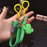 【cw】 2020 new simulation silicone plant potted cactus keychain pendant cute fairy ball bag gift car