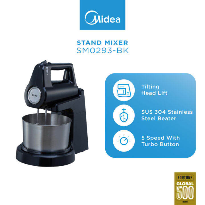 Midea SM0293BK 2.5L 400W Stand Mixer Lazada