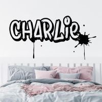 Custom Name Graffiti Street Art Wall Sticker Baby Nursery Kids Room Banksy Personalized Name Graffiti Wall Decal Game Playroom