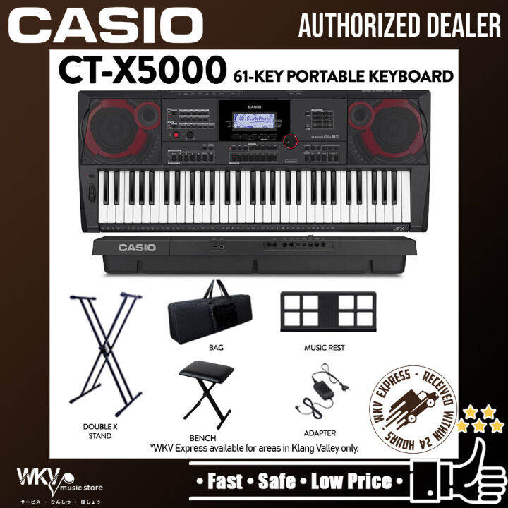 Casio CTX5000 61Key Portable Keyboard Package High Quality Bench