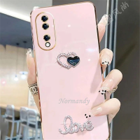 เคสสำหรับ Honor เรียบง่าย X8a 90Pro 90เบา Magic5 Pro 5G 4G แฟชั่นการเจาะแฟลชรูปหัวใจเคสมือถือขอบตรงนิ่ม TPU ฝาหลังปิดคลุมป้องกันการกระแทกกล้องเต็มรูปแบบ