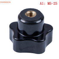 ?【Lowest price】CHANGDA พลาสติกสีดำ M5/6/8/10/12 Thread Star shaped HEAD CLAMP NUTS KNOB