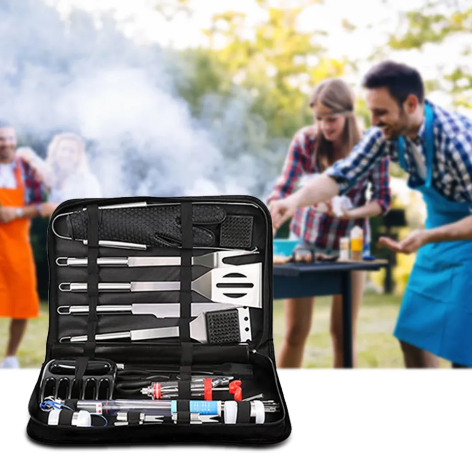 BBQ Accessories Kit - 30pcs Stainless BBQ Grill Tools Set for Smoker  Camping Barbecue Grilling Tools BBQ Utensil Set Outdoor Cooking Tool Set  with