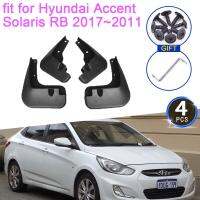 แผ่นบังโคลน4x สำหรับ Hyundai Accent Solaris RB RC 2017 ~ 2011อุปกรณ์เสริมทัศนคติหลบเลี่ยงแผ่นบังโคลนกันกระเด็นป้องกันบังโคลนล้อหลัง