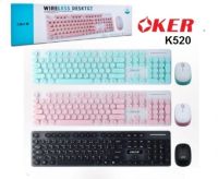 Oker K520 คีบอร์ดไร้สาย เมาส์ไร้สาย Wireless Keyboard Mouse Combo Set