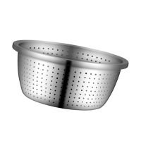 ♤∏ 304 Stainless Steel Washing Bowl Lightweight Round Shape Vegetable Fruit Colander Strainer Colander for Kitchen