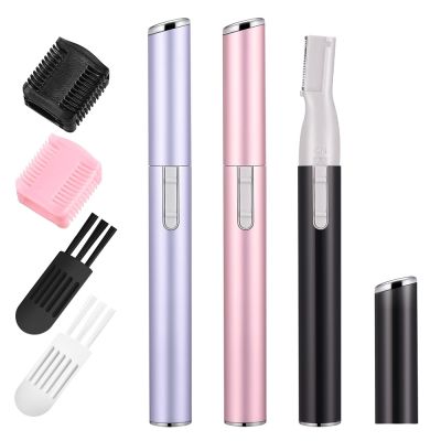 Electric Eyebrow Trimmer Ladies Facial Shaver Battery Powered Portable Epilator with Comb Painless Body Epilator Knife