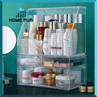 Home Fur กล่องใส่เครื่องสำอาง ชั้นวางเครื่องสำอาง กล่องเก็บเครื่องสำอาง แบบใส มีลิ้นชัก มี3ชิ้นแยกในตัวเดียว