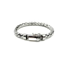 DSP สร้อยข้อมือเงินถักเปียสามเหลี่ยม หางกระรอก เงินแท้ 925: DSP 925 Sterling Silver Braided Bracelets [CLSP0070]