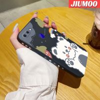 JIUMOO เคส OPPO R15 Pro ลายการ์ตูนหมีสีรุ้งเคสโทรศัพท์แบบขอบซิลิโคนเนื้อนุ่มนุ่มคลุมทั้งหมดตัวปกป้องกล้องถ่ายรูปเลนส์เคสคลุมด้านหลัง